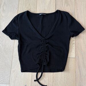 Zara black crop